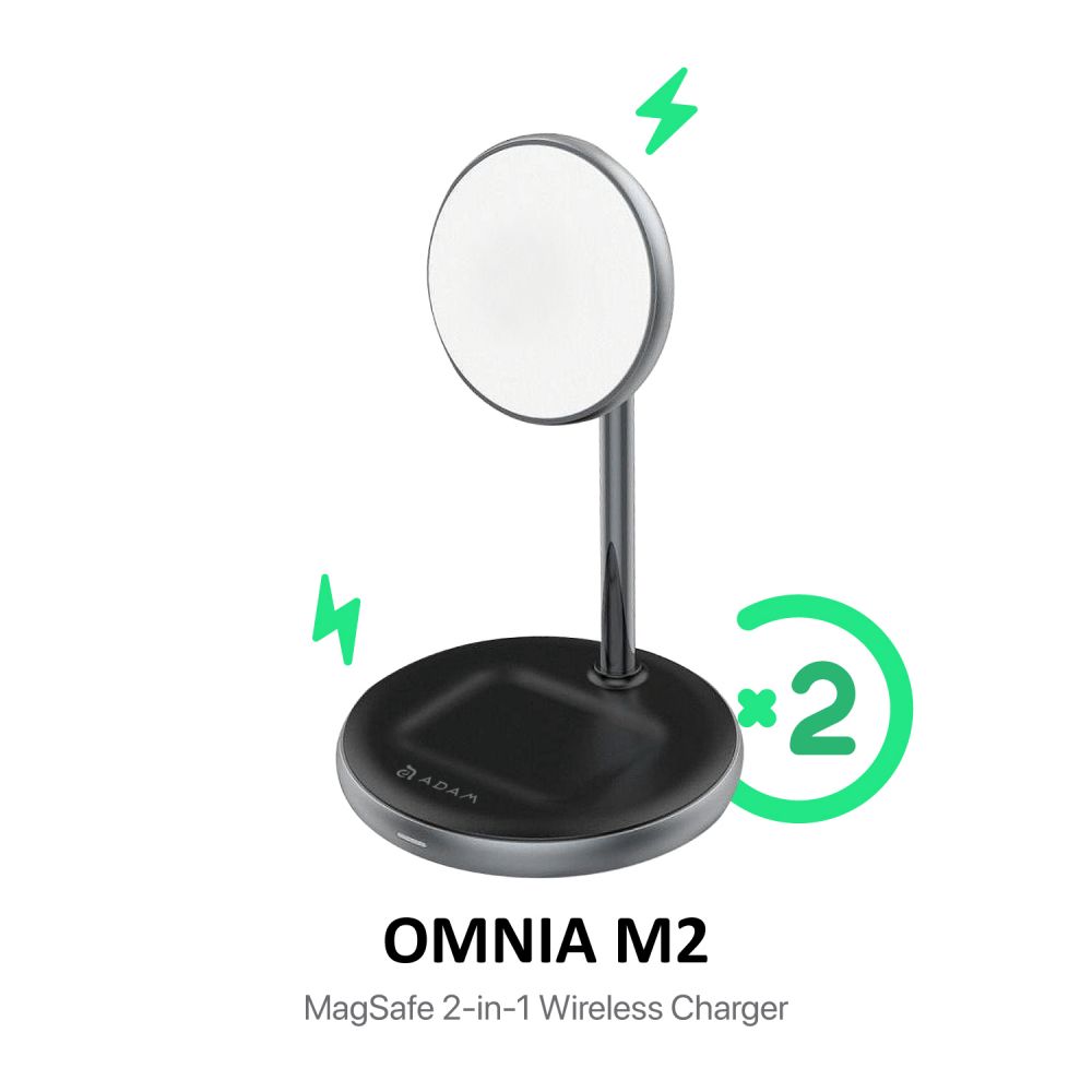 Omnia M2 Magnetic 2 in 1 Wireless Charging Dock